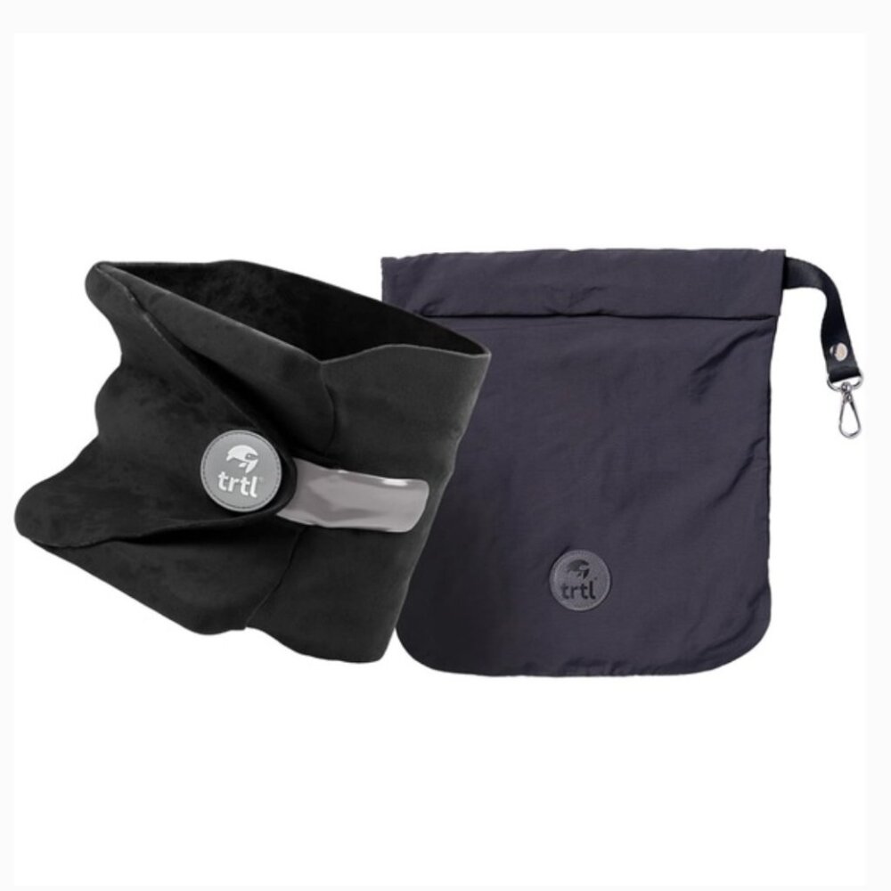 Trtl Travel Pillow with Carrying Bag, Black, NWT
